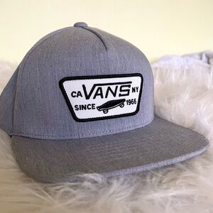 Kids Vans Light Gray Logo Snapback Cap
